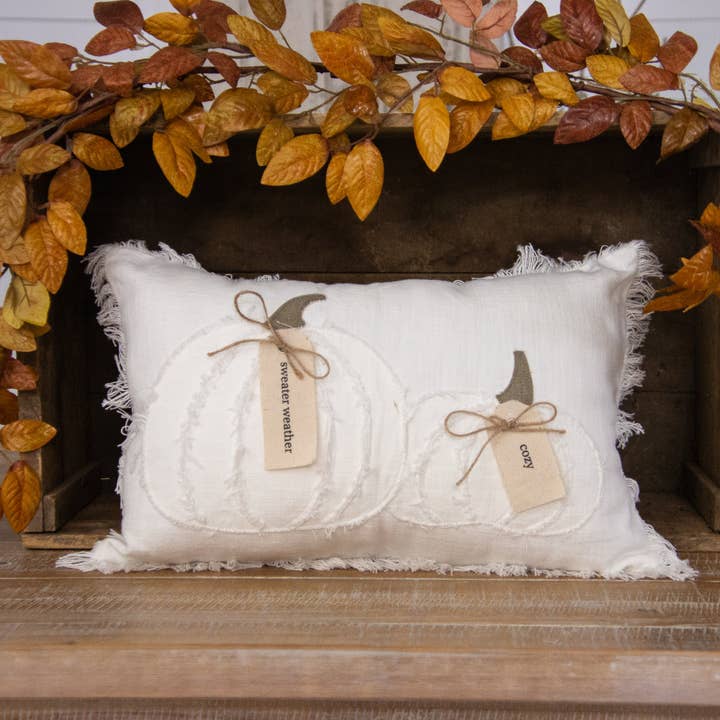 Audrey's Home & Gift - Wholesale Throw/Decorative Pillow - Pillow - Raggedy Pumpkins with Fabric Tags (PC)