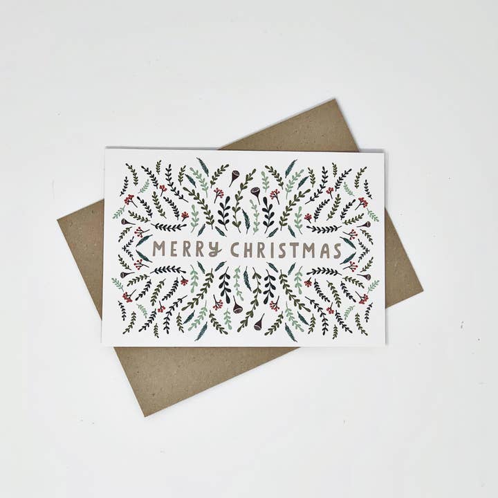 Lomond Paper Co - Wholesale Christmas Card - Christmas Pattern "Merry Christmas" Card2