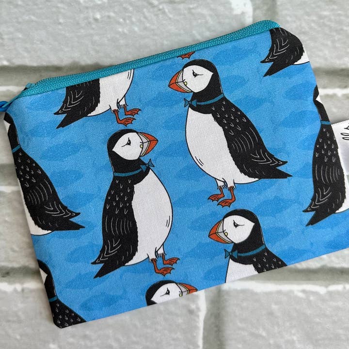 Jewells - Wholesale Coin purse – Women’s - Puffin fabric coin purse blue or purse