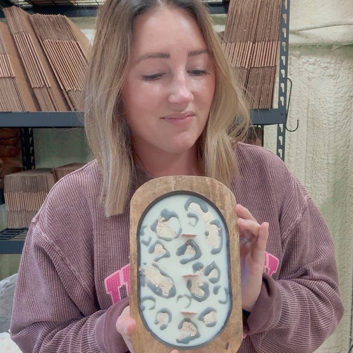 Simply Rustic - Wholesale Jar/Filled Candle - Leopard Dough Bowl Candle1