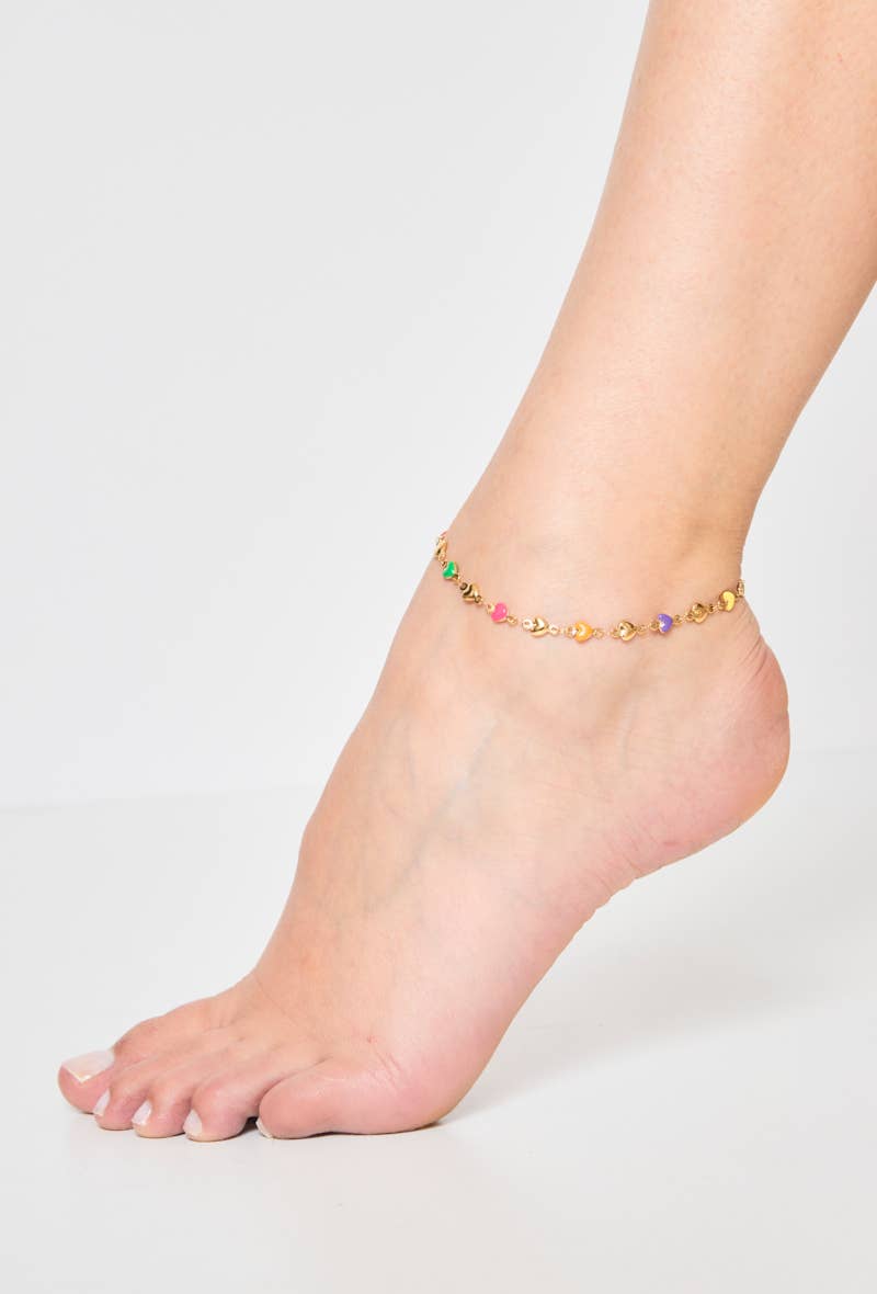 multicoloured 624RX12 stainless steel multicolor ankle chains for wholesale on Faire1