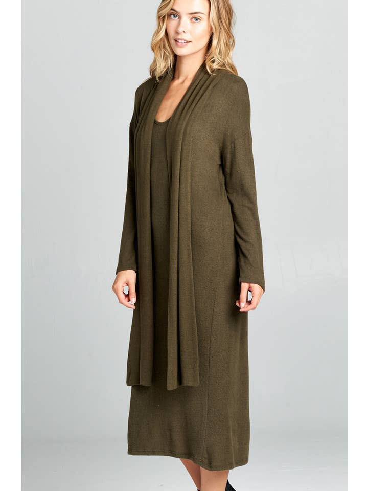 Emerald Collection - Wholesale Dress - Women's - ETK-7309 Neck Sash Hacci Brush Dress