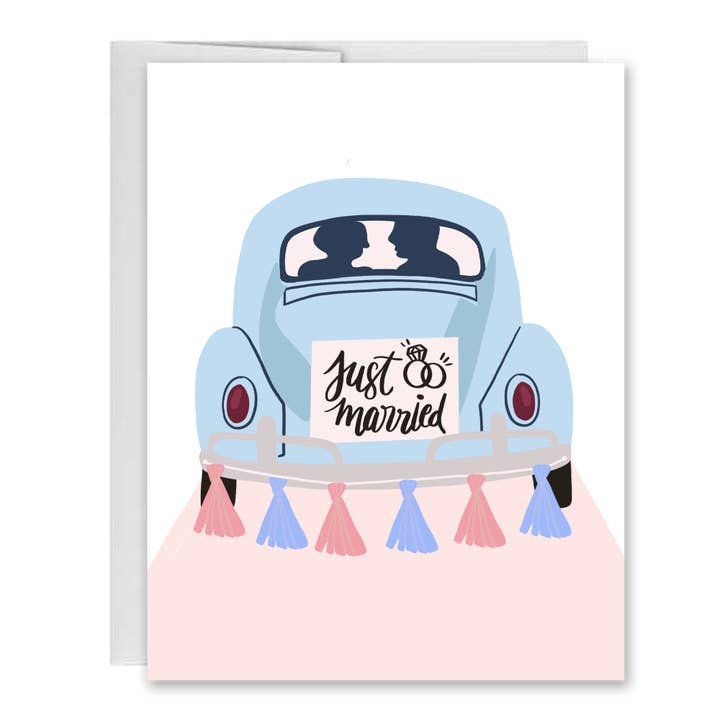 Newlywed Wedding Beetle, biglietto di auguri per auto per la vendita all'ingrosso da parte di Parcel Island