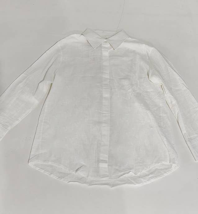 HIDDENBRAND - Wholesale Button Down Shirt - Women's - cotton linen blend button down shirt0