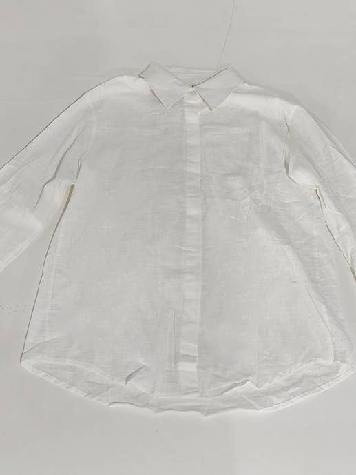 HIDDENBRAND - Wholesale Button Down Shirt - Women's - cotton linen blend button down shirt
