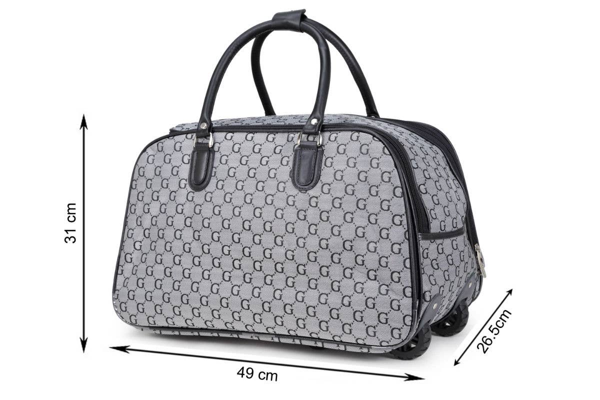 Papaya Fashion Ltd - Vente Valises - Sac de voyage cabine à roulettes Holdall-120-G-2-S avec motif de lettre G6