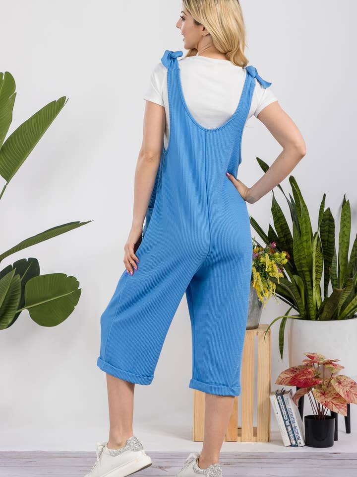 Celeste Clothing – Engroshandel Jumpsuit - Dame – CASUAL RIB CAPRI JUMPSUIT MED LOMMER -CP3387324