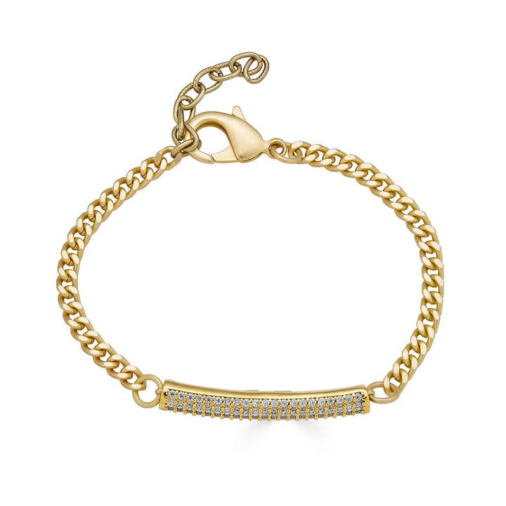 Bracciale tubolare in oro opaco con pavé per la vendita all'ingrosso da parte di Loni Paul Jewelry
