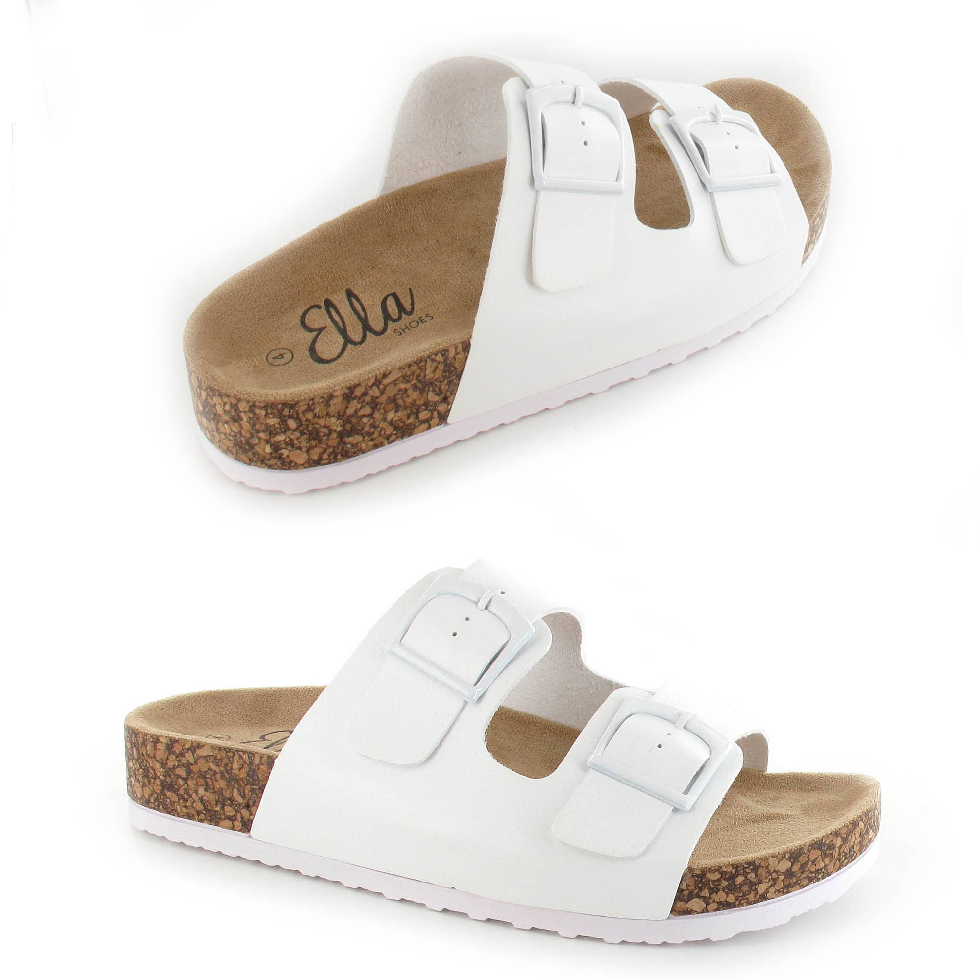Ella Shoes Ltd – wholesale Sandals – Women's – Bronte: Women's Double Buckle Two Strap Slides1