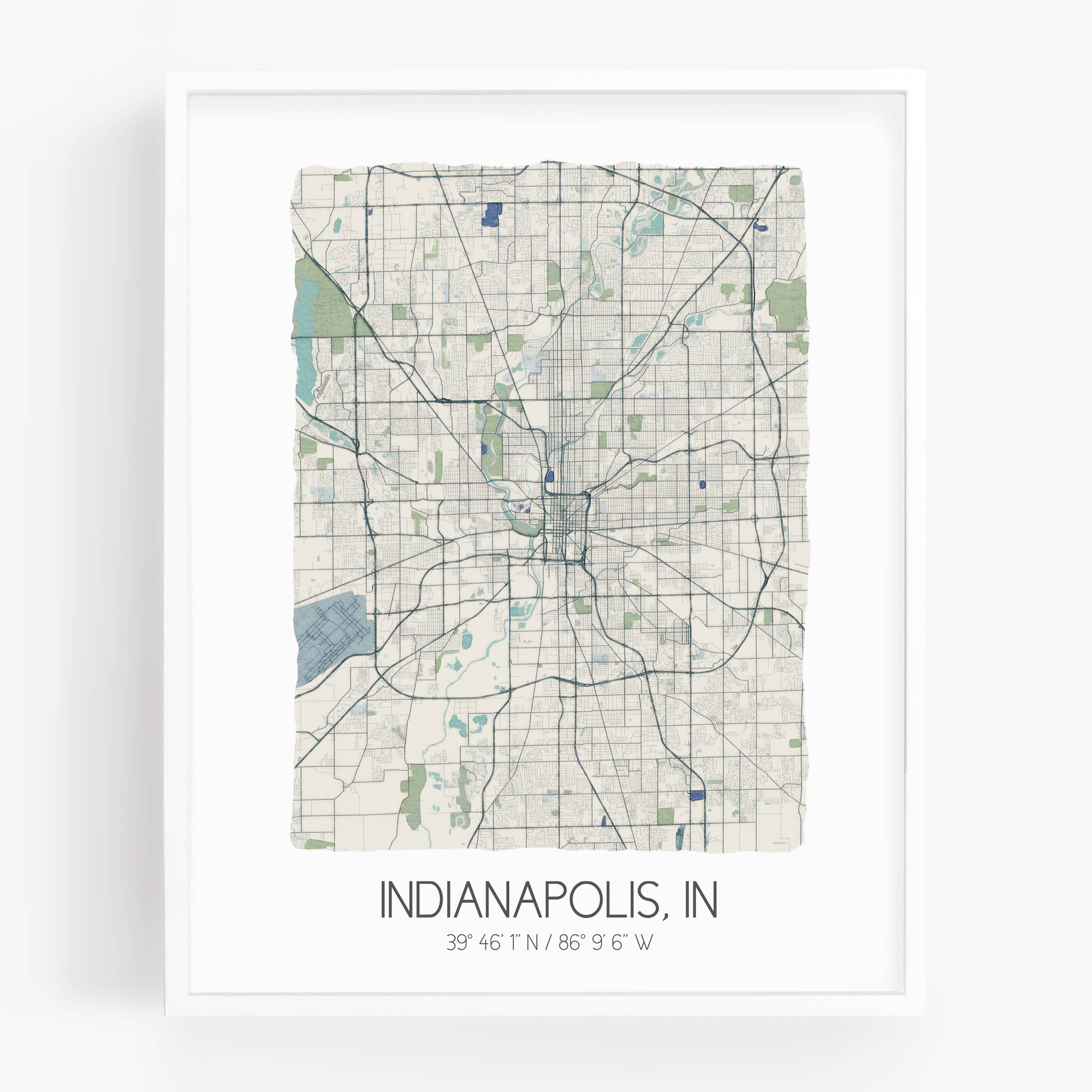 Sparks House Co. - Wholesale Art Print - Indianapolis Indiana Map - Watercolor Map Print - 4 colors0