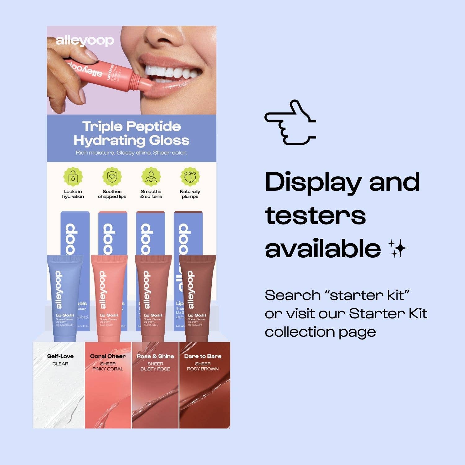 Alleyoop Makeup | Clean Beauty & Wellness - Wholesale Lip Balm - Dare to Bare (Sheer Rosy Brown) Lip Goals Glossy Lip Balm1