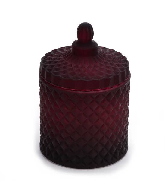 London Luxury Candle Supplies - Wholesale Weckpot/glazen pot - Geo 230 ml gekleurde geslepen glazen pot1