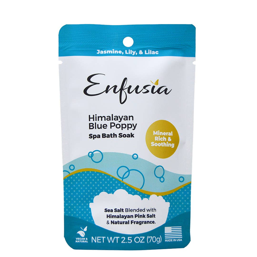 Enfusia - Vente Lait de bain - Bain à remous 2,5 oz - Coquelicot bleu de l'Himalaya0