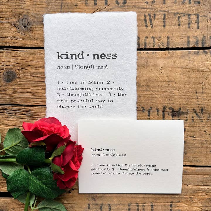 Alison Rose Vintage - Wholesale Love Card - kindness definition greeting card in typewriter font2