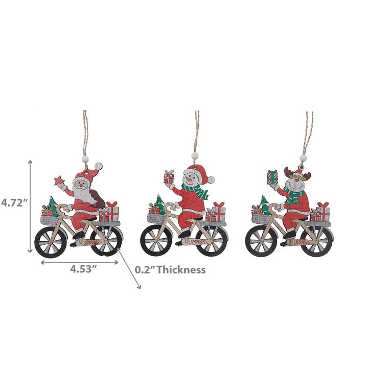 Multi Ornamento natalizio in legno per bicicletta Asstd in vendita all'ingrosso su Faire2