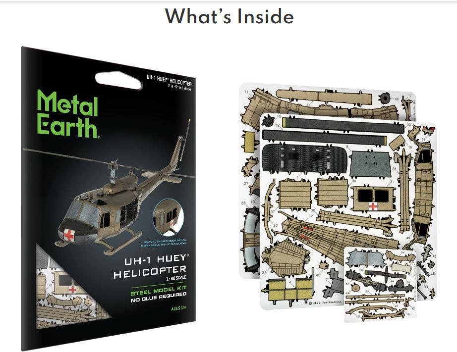 Metal Earth - Wholesale Decorative Tabletop Object - UH-1 Huey Helicopter0
