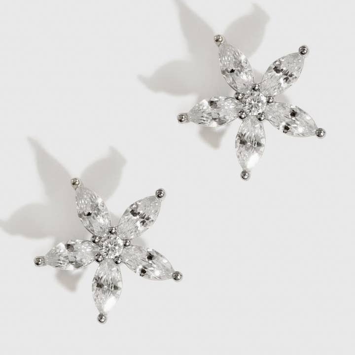Flower Solitaire Stud Earrings for wholesale by DRAE COLLECTION