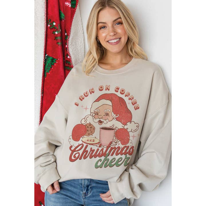 BLUME & CO. - Wholesale Graphic sweatshirt – Women’s - COFFEE AND CHRISTMAS CHEER Oversized Graphic Sweatshirt2