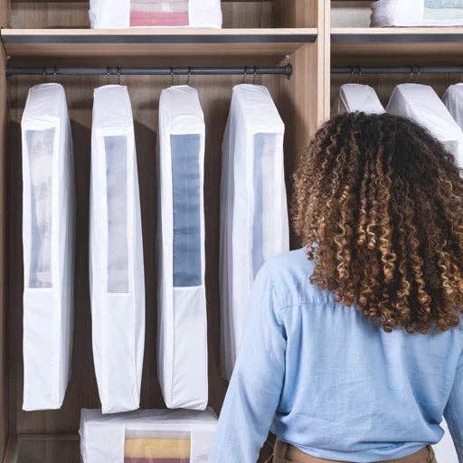 Luxury Organic Cotton Hanging Garment Bag - Short 40 Inch for wholesale by Hayden Hill London