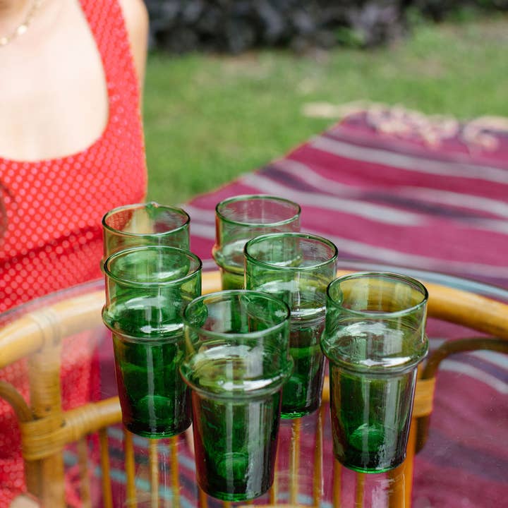 Voyage - Wholesale Drinking glass/cup - $1.80 SALE Moroccan Palm Green Glass (120)1