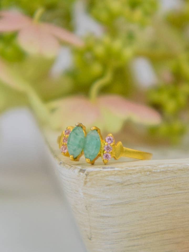 Bitty Leaf Ring for wholesale by Ash & Rose