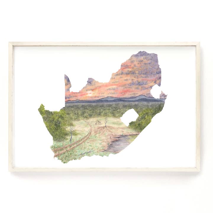 Aquarelle d'Afrique du Sud, Peinture d'Afrique du Sud, Kruger pour la vente par Emilie Taylor