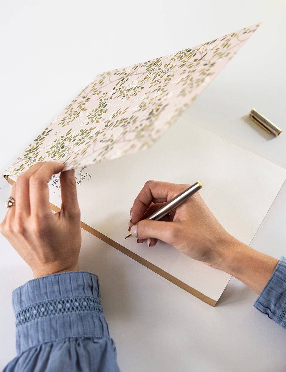 Bespoke Letterpress – wholesale Notepad – White Blossoms Notepad Jumbo Jotter7