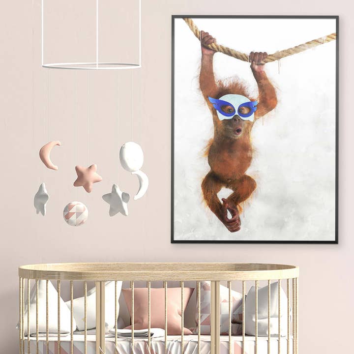 Super Orangutang! Lilla hjältar Djurtryck för wholesale av Ink & Drop