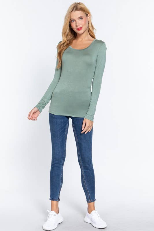 Active Basic | Active USA - Venta al por mayor Jersey corto de punto - Mujer - Top de manga larga con cuello redondo14