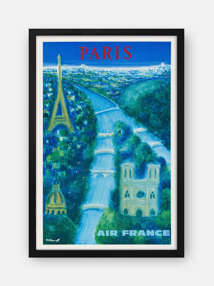 Air France Paris 1967 by Bernard Villemot Travel Poster for wholesale by The Curious Desk