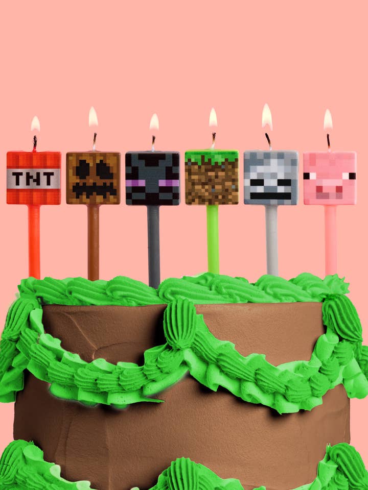 Bougies de Mine de Pixels - ensemble de 6 pour la vente par Petit Fetti