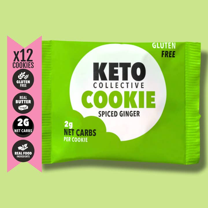 Keto Collective – wholesale Biscuit – KETO COOKIES - SPICED GINGER 2g NET CARBS - 30g COOKIE x12 3