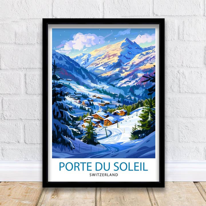 Portes du Soleil France Switzerland Travel Poster for wholesale by InkNPrintz