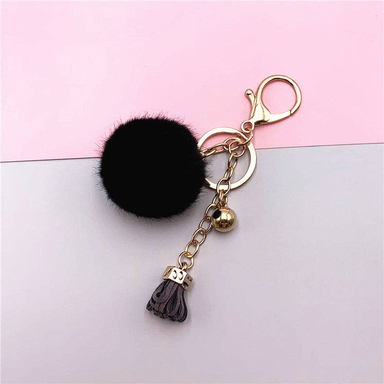 VividLux - Wholesale Keychain – Women's - Cute Fluffy Pom Pom Keychain Plush Bag Charm Bag Charm10