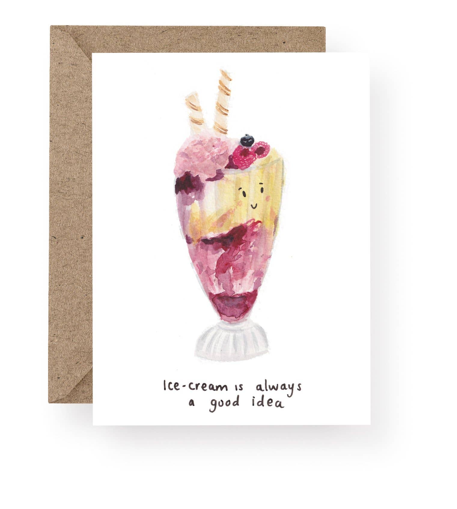 Western Sketch – wholesale Everyday greeting card – WS317 Ice Cream Sundae1