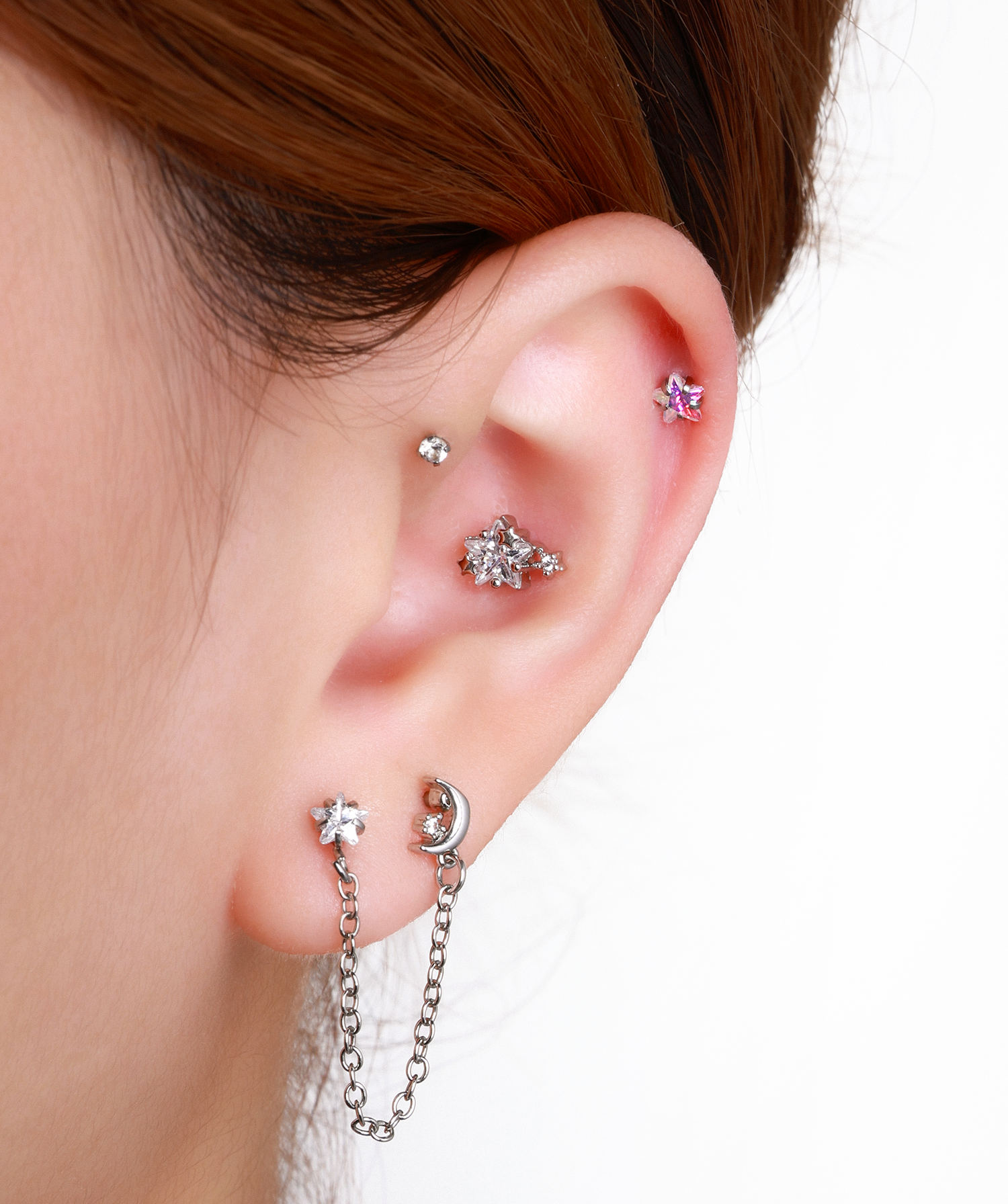 Silver Titanium Zodiac Stars Stud for wholesale on Faire14