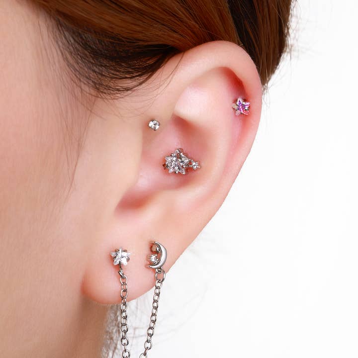 Silver Titanium Zodiac Stars Stud for wholesale on Faire14