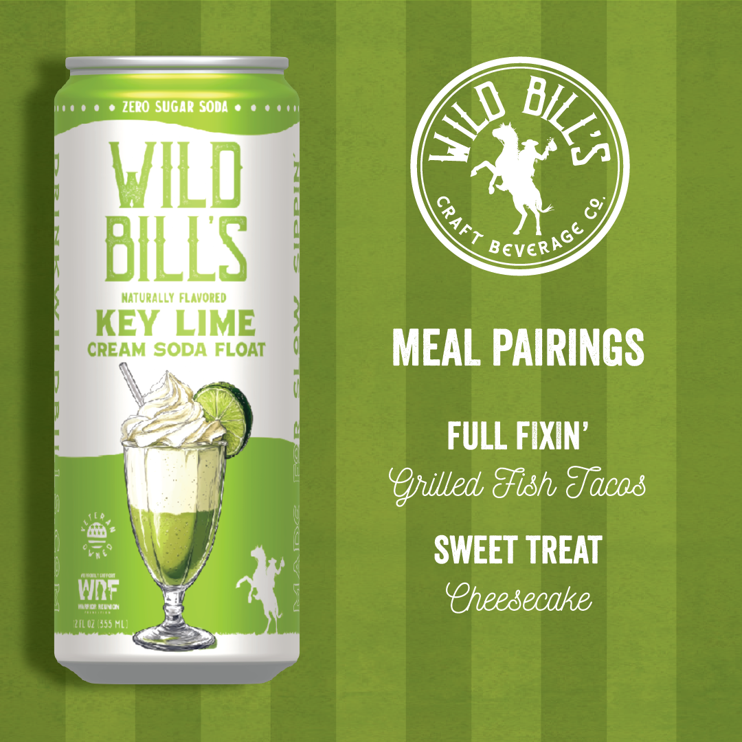 Wild Bill’s Craft Beverage Co. - Wholesale Soda/Carbonated Drink - Key Lime - Zero Sugar Soda, Clean Ingredients, 12-Pack, Cans3