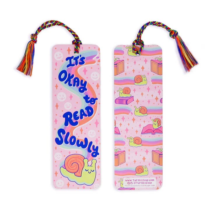 Turtle's Soup - Wholesale Bookmark - It’s Okay to Read Slowly Reader Gift Bookmark with Tassel