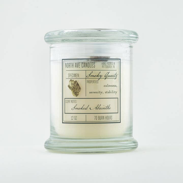 North Ave Candles - Wholesale Jar/Filled Candle - Crystal Candle / Smoky Quartz | Smoked Absinthe1