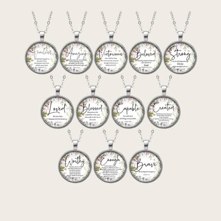 Christian Bible verse pendant necklace for wholesale by Ella Blue