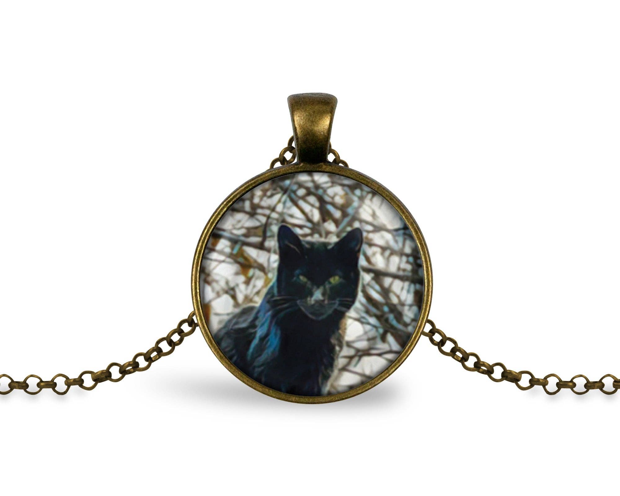 Niche-Finds Black Cat Stainless Steel Black Kitty Necklace and Pendant 