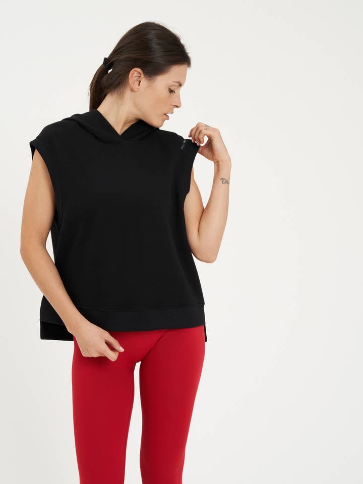 Svart ärmlös hoodie för wholesale av My Shapes