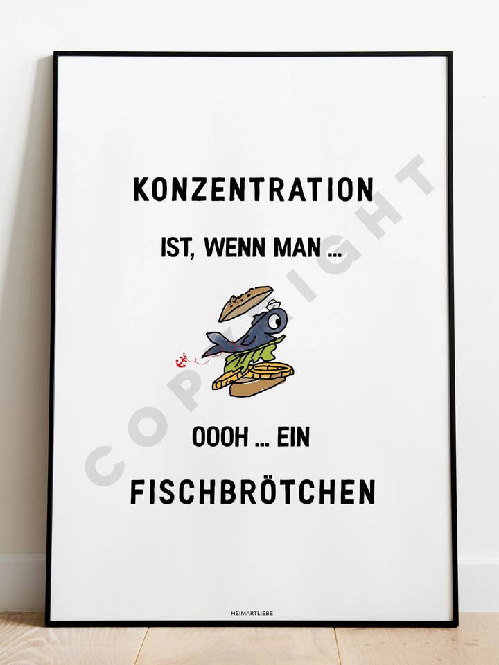 TRYCK - KONCENTRATION ÄR NÄR DU... ÅÅÅÅH... EN FISKRULLE för wholesale av HEIMARTLIEBE®