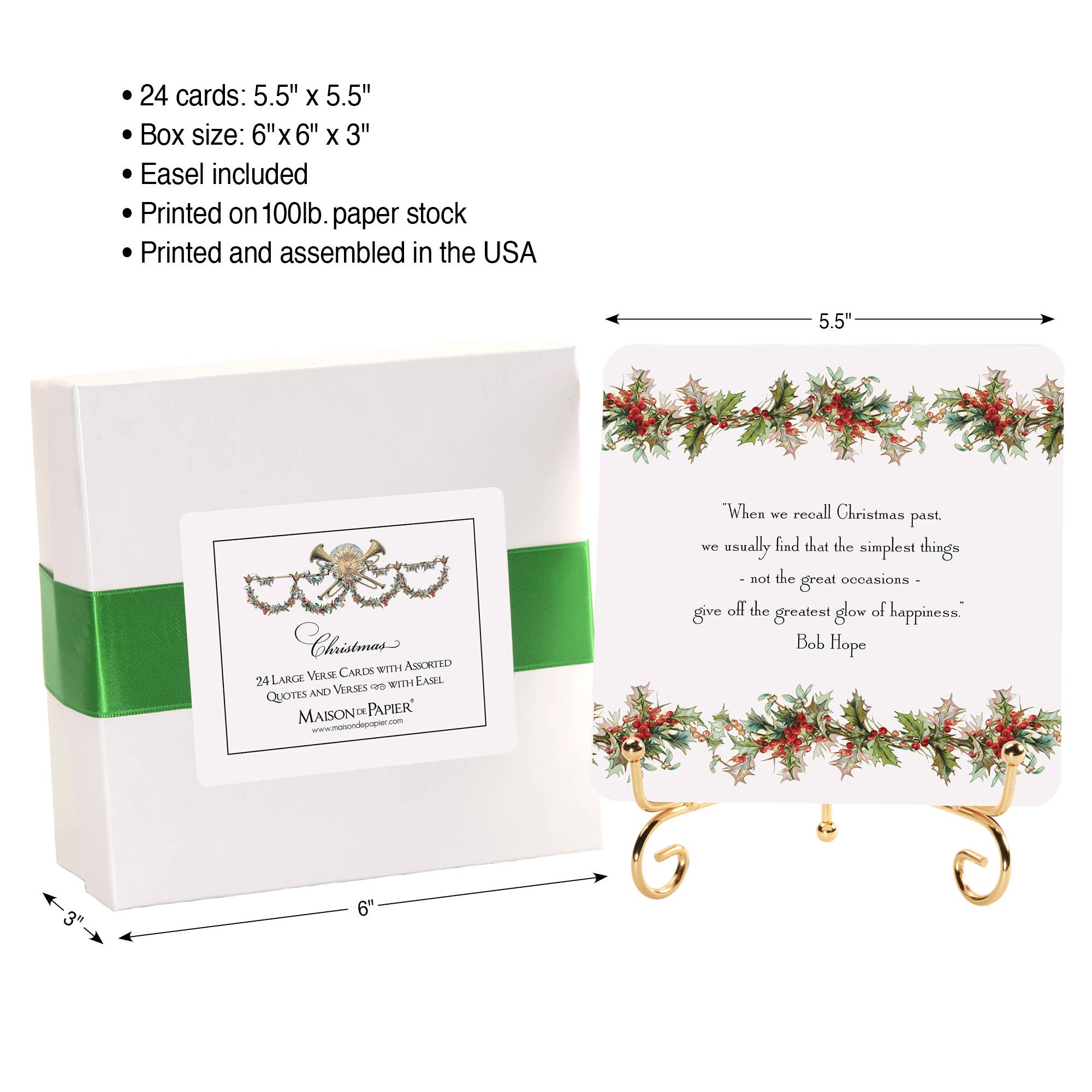 Maison de Papier - Wholesale Advent Calendar - VCO0001999 Christmas Quote Set 5.5" 3