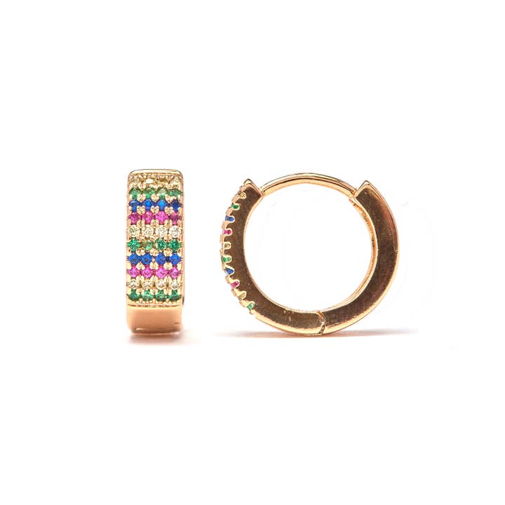 Luxenter oorbellen van briljante zirkonia afgewerkt in 18k geelgoud - Lasy voor wholesale door Luxenter