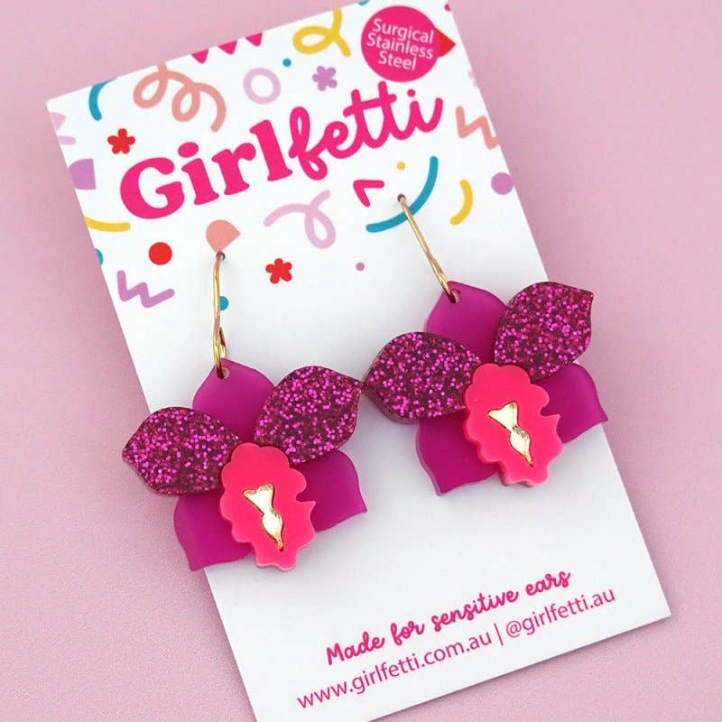 Girlfetti - Wholesale Dangle Earrings - Orchid Acrylic Dangle Earrings2