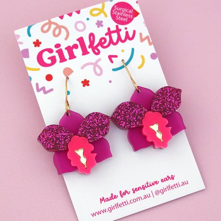 Girlfetti - Wholesale Dangle Earrings - Orchid Acrylic Dangle Earrings2
