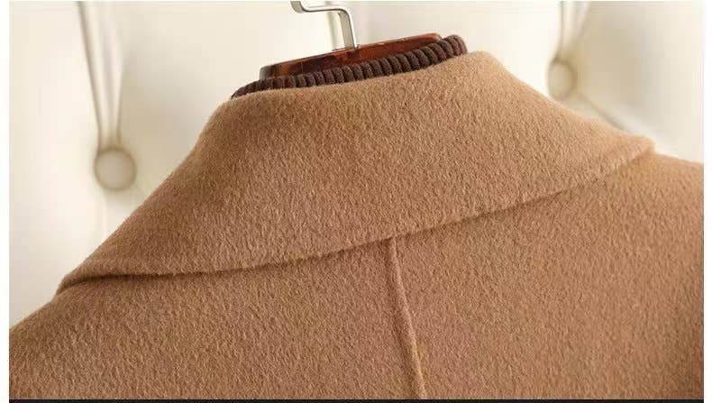 Sanyao Fashion - Vente Manteau en fourrure/fausse fourrure – femme - Manteau en laine double face mi-long ajusté pour femme SY2966