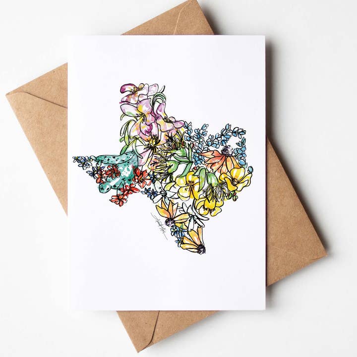 Texas Single Note Card for wholesale by Amanda Klein Co.